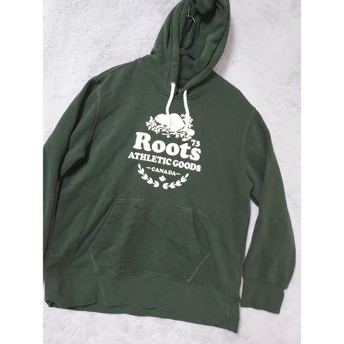 Roots hoodie mens green - mens, xl
