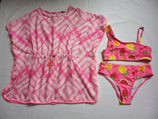 Primark Pink Kaftan and Fruit Print Bikini , Age 8-9 yrs