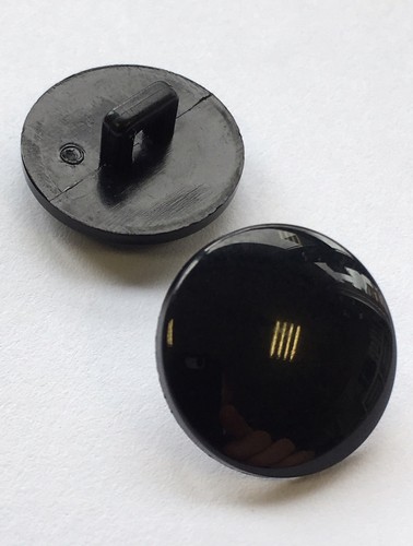 Large shiny shank button - shank, black