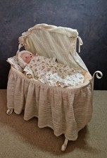 Antique Metal Doll Cradle With