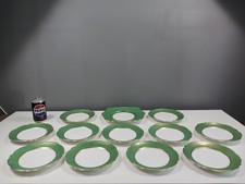 EB & Co FOLEY CHINA Cake Plate & 11 Tea Plates - Green Bubble Pattern - GC