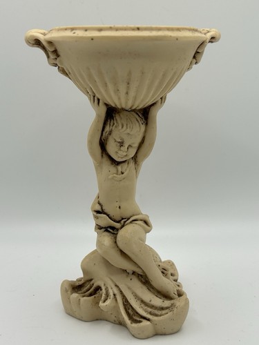 Italian alabaster resin cherub - resin,