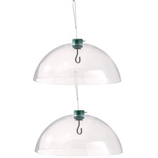 2 x Squirrel Proof Baffle Protection Wild Bird Feeders Clear Dome Hanging Guard