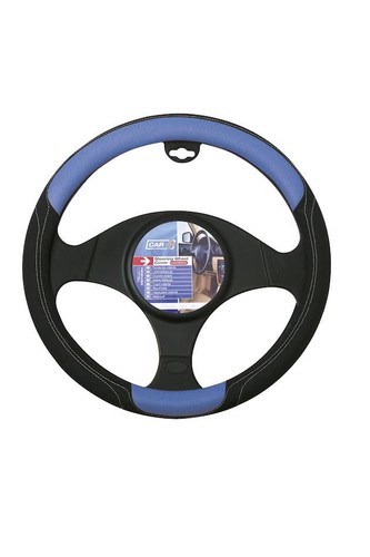Blue black steering wheel - black,