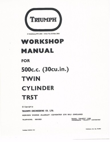Triumph workshop manual 1973 - workshop,