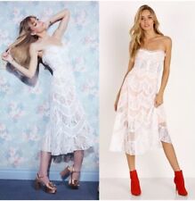 For Love & Lemons X Jamie Midi Dress Size Small King La Bella White Lace NWT