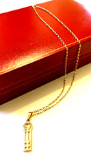 STUNNING VINTAGE 9 CT GOLD RENNIE MACKINTOSH INSPIRED PENDANT ON 16" 9CT CHAIN