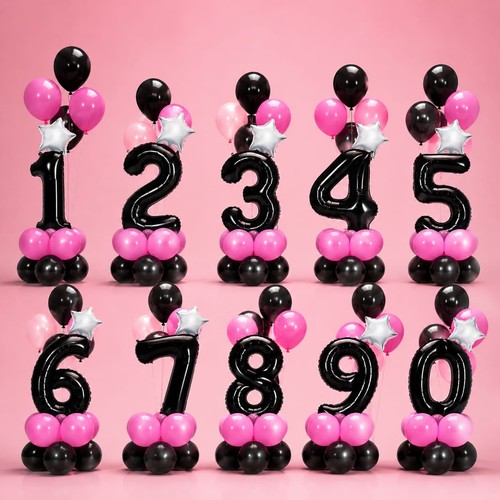 Happy birthday balloon age set - happy,