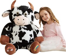 EARTHSOUND Giant Cow Stuffed Animal Plush Toy,78cm Large Cow Jumbo Cute Soft To