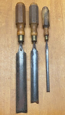 3x Antique I. Sorby Paring Gouges Chisels Carpenters Pattern Makers Tools