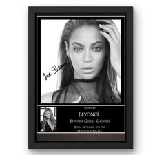Beyonce Black White Signed Framed OR Mounted Poster Music Memorabilia