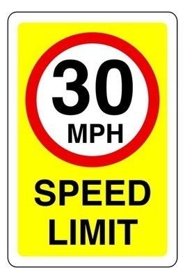 Mph speed limit safety - mph, sign