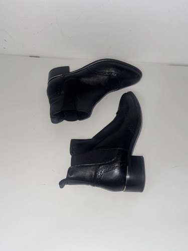 Black leather ankle boots with