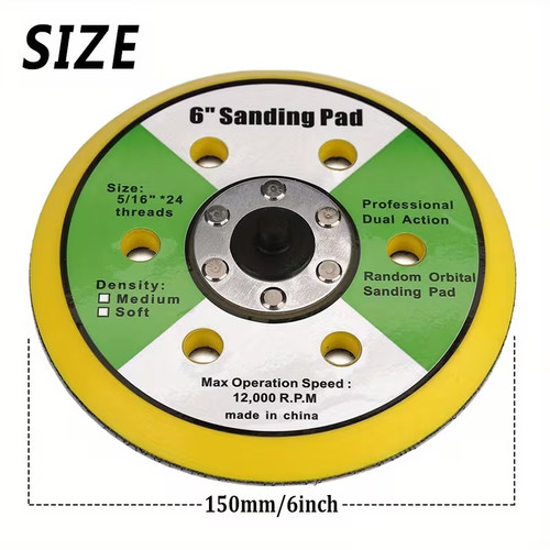 Hook loop backing pad - 6", &