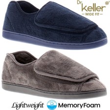 Mens Wide Fit Orthopaedic Slippers Memory Foam Diabetic Warm Fur Lined Shoes