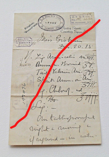 Vintage 1915 prescription from - 1915,