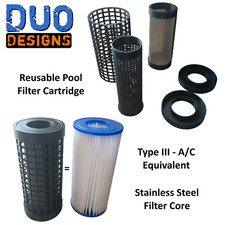 Re-usable Washable Pool Filter Compatible with Bestway Type 3 / Intex Type A/C