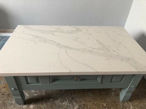 Quartz wood coffee table - quartz,