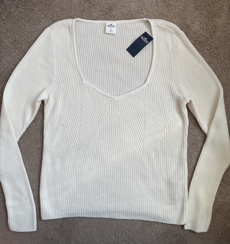 Hollister ladies cream jumper - ladies,