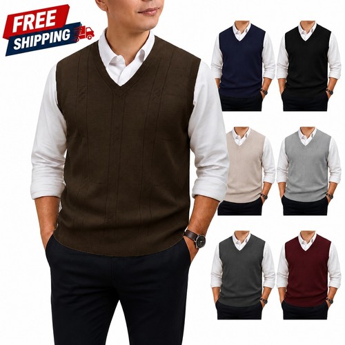 Mens sleeveless jumper plain - sleeveless,