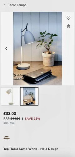 Yep table lamp white - yep!,