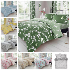 Birdie Blossom Floral Duvet Cover Easy Care Bed Linen All Year Round Bedding Set