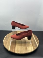Marks and Spencer Women Court Shoes UK Size 4.5 Burnt Orange Faux Suede Slip On