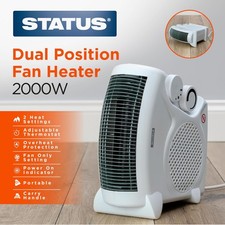 STATUS Portable 2kW Dual Position Small Fan Heater Electric Radiant 2000 Watts