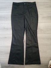 BNWOT George At Asda Black Faux Leather Flared Trousers Size 14