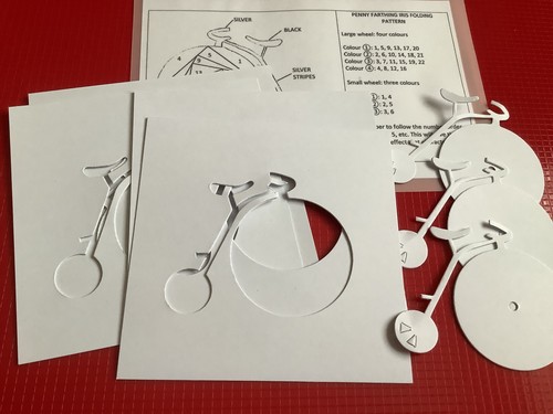 Penny farthing iris folding - penny,
