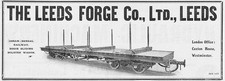 LEEDS FORGE Co; Bogie Sliding Bolster Wagon - Antique Engineering Advert 1909