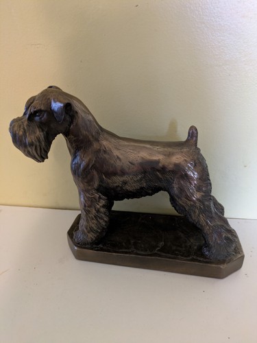 Bronze schnauzer sculture - bronze,
