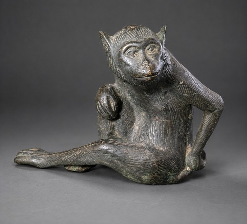 Vintage cast bronze monkey - vintage,
