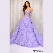 Lavender Ball Gown With Double