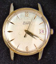 Avia Olympic Gold-Plated Men's Manual-Wind Vintage Watch -- Spares/Repairs