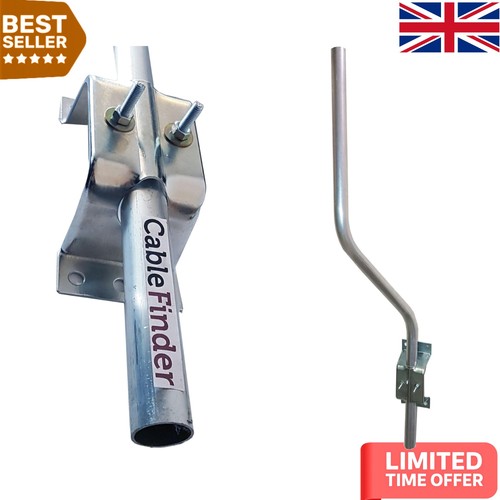 Outdoor rated 3ft cranked pole - 3ft,