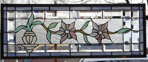 Stained glass transom - stained, window