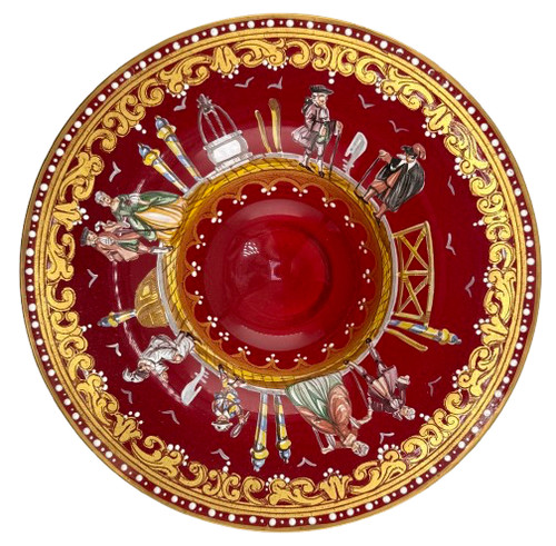 Hand painted footed dish - hand,