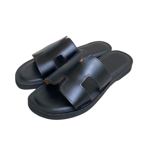 Men black genuine - genuine, leather