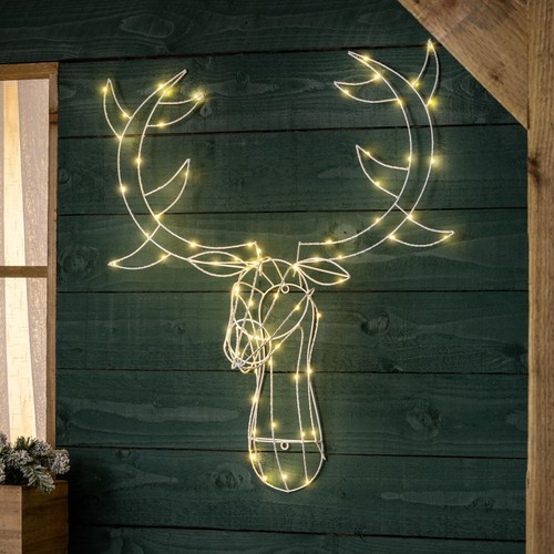 Christmas stag head - stag, light