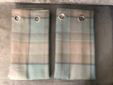 Next Teal Marlow Check Fully Lined Eyelets Curtains 168x183 CM  (66X72"
