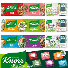 KNORR STOCK CUBES 8 / 16 PACK Chicken Beef Lamb Ham Vegetable Zero Salt CHEAPEST