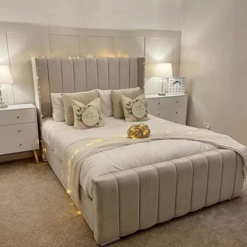 Winged panel bed frame - bed, plush
