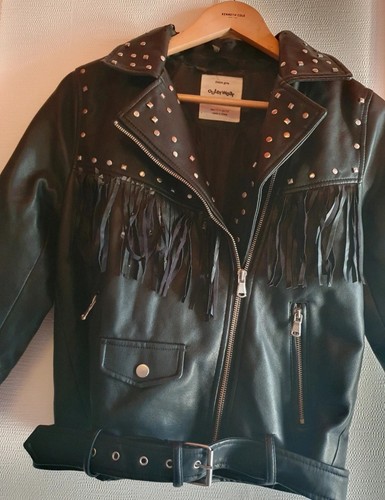 Zara black faux leather - , fringe