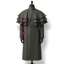 New Gray Regency Garrick Overcoat | Coachman's Coat , Triple Caped Wool Overcoat