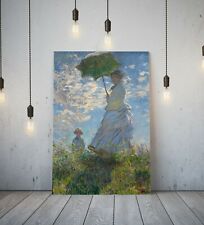 MONET WOMAN WITH A PARASOL -FRAMED CANVAS PAINTING WALL ART PICTURE PAPER PRINT