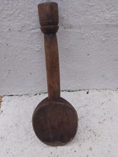 Large Vintage French Wooden Spoon Rustic Treen Primitive Wood Country