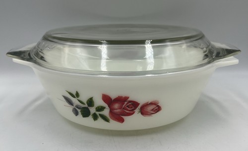 Pyrex june rose casserole - june,