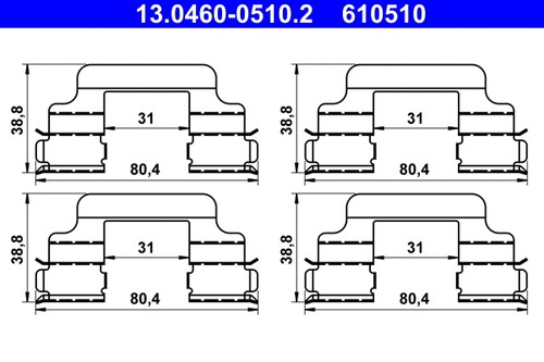 Front accessory kit disc brake - front,