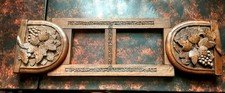 Antique art deco Book Slide end ,carved grape vines excellent condition 